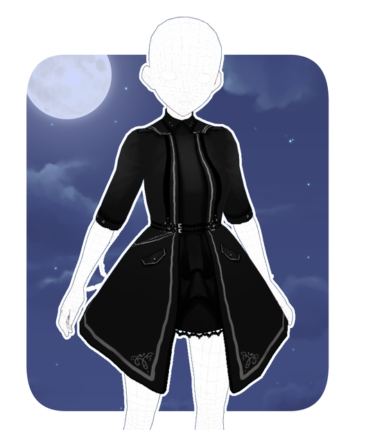 Military Lolita Dress Top for Vroid