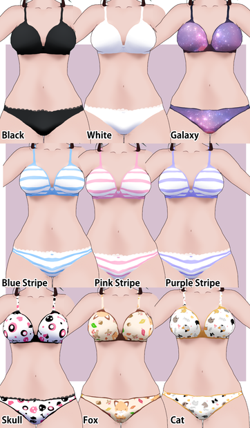 Vroid Panties and Bra texture
