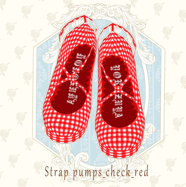 【Vroid用テクスチャ】ギンガムチェックのパンプス　gingham check pumps
