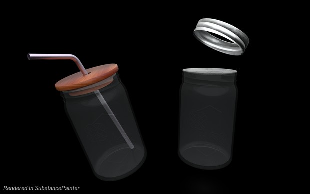 Screw-Top Jar with two lids
