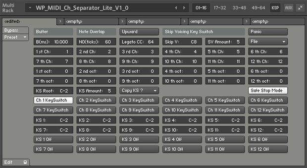 [無料] WP MIDI Ch Separator Lite [Kontakt MIDI Tool]