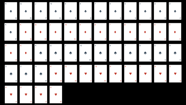 【商用可】シンプル・スタンダード トランプ画像素材セット【高解像度PNG/透過/52枚】