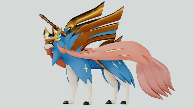 {Blender向け}ザシアン(アーマーあり) [ポケモン ソード・シールド]