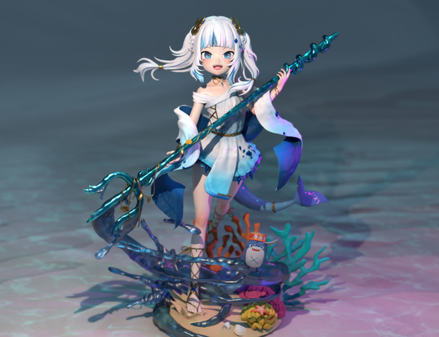 ホロライブ Gawr Gura – 3Dプリント用 3Dモデル（.obj）［ファンアート］