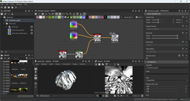 【SubstanceDesinger】UVの形に合わせてシームレス化させるデータ