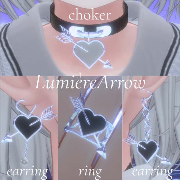 【期間限定無料】【全4種アクセサリー】LumièreArrow【VRChat想定】【全4色】