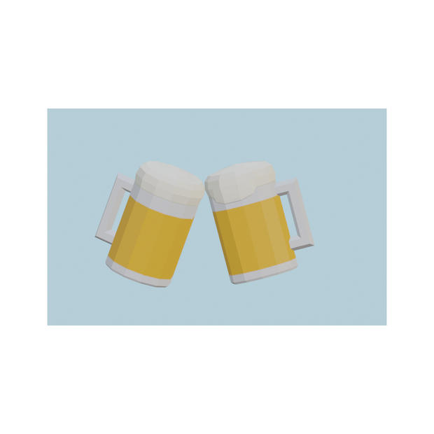 生ビール飲もう！　ローポリ426【無料3Dモデル】