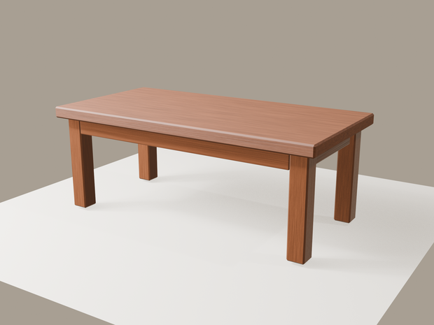 【3Dモデル】木製ローテーブル Dark | Wooden Low Table