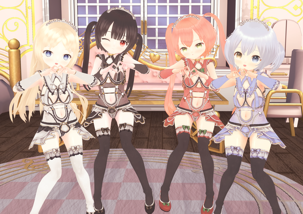 白VER追加 Sクリスマスメイド VRM+衣装(カスタムアイテム / xwear)【商用利用・改変OK】