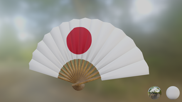 【3D小道具】ニッポン扇子(ローポリ　シェイプキーで開閉)