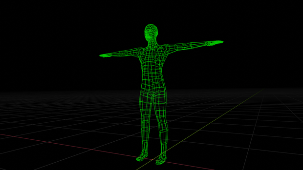 【3Dモデル】ワイヤーフレームマン