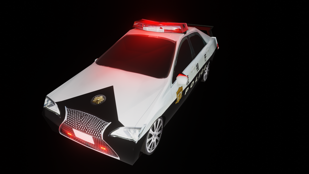 【3D小道具】パトカー(ローポリ)