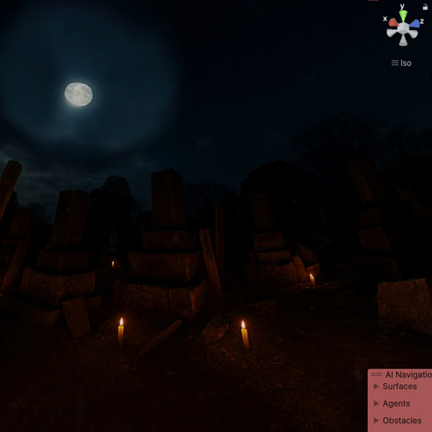 【3D環境・ワールド】墓場のしゃべり場　Skyboxマテリアル unityパッケージ