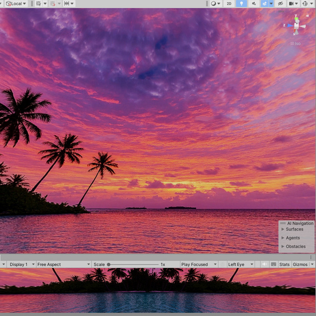 【3D環境・ワールド】夕暮れのビーチ　Skyboxマテリアル unityパッケージ