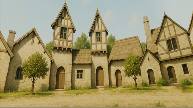 【3D環境・ワールド】ファンタジー世界の村　Skyboxマテリアル unityパッケージ