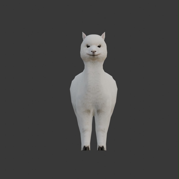 【3D動物】アルパカのゆきちゃん(ローポリ)