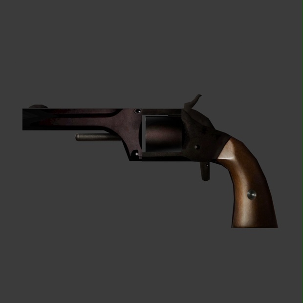 【3D小道具】坂本龍馬の銃 S&W Model 2 Army(ローポリ)