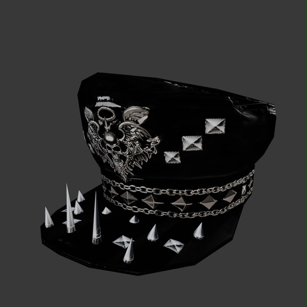 【3D小道具】ダークハロウキャップ(ローポリ)