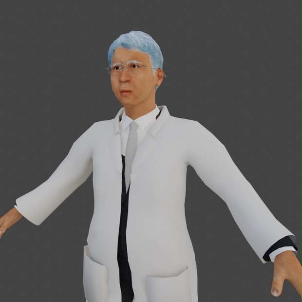 【3Dキャラクター】白衣のおじさん