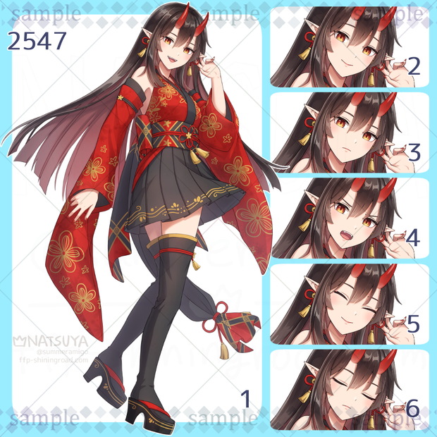 【立ち絵】2547【表情6種】イメージ：女性、妖怪、鬼人、竜人