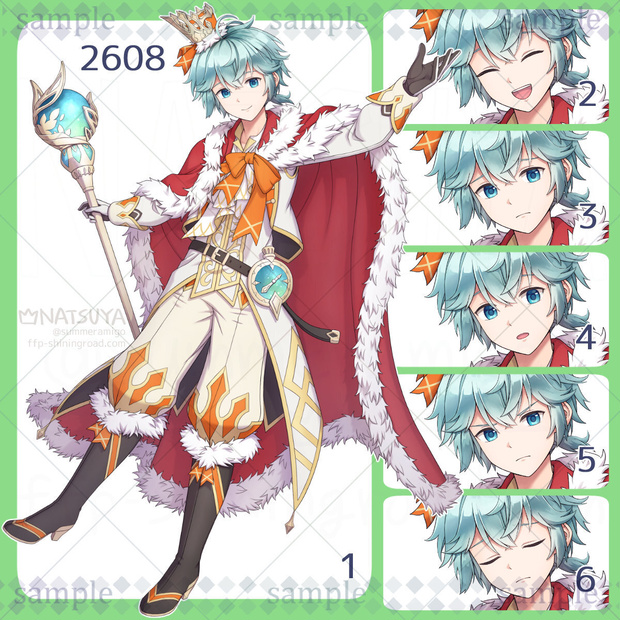 【立ち絵】2608【表情6種】イメージ：男性、王子、アイドル、魔法使い