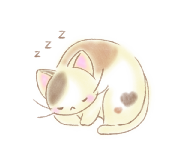 寝る 三毛猫