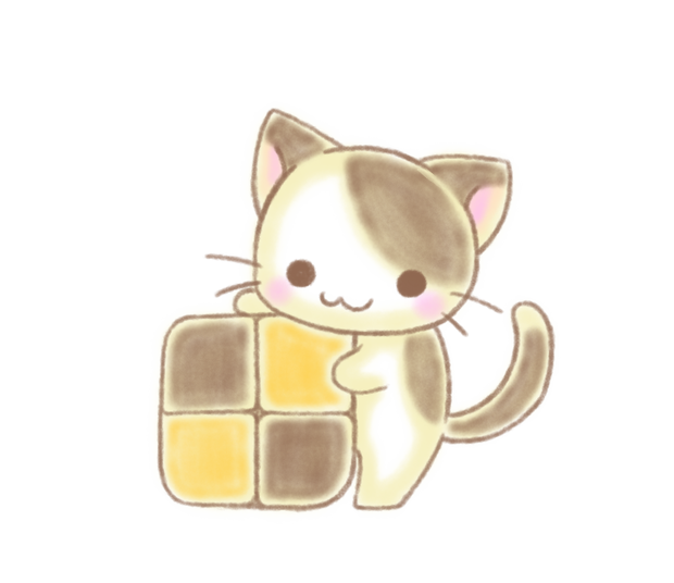 四角い クッキー ねこ