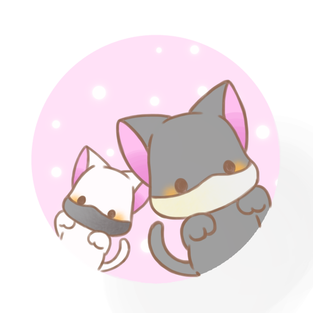 マスクの白黒猫さんズ。