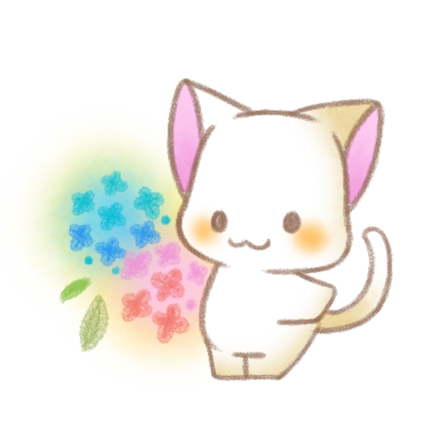 紫陽花とねこさん。