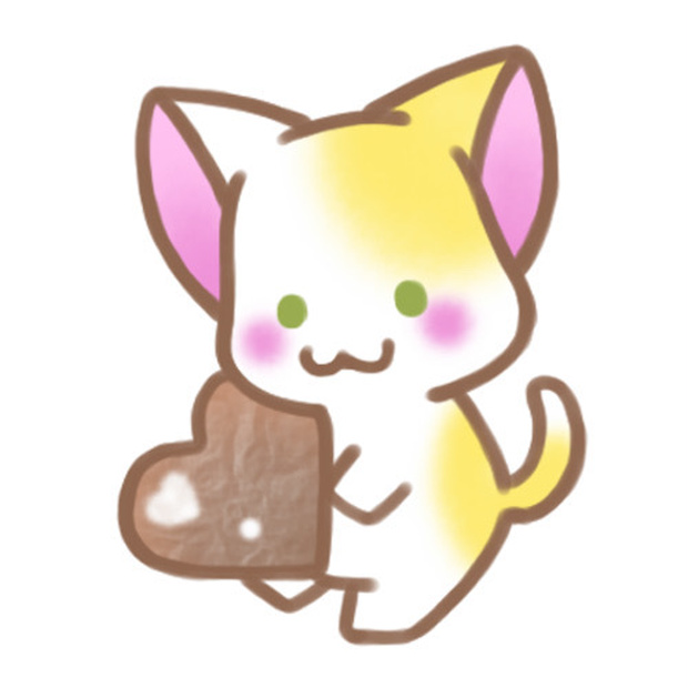 ハートのチョコと猫さん。