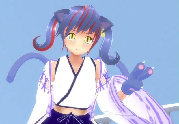 VRMアバター　猫娘の巫女さん　Luna 一部VRM1.0