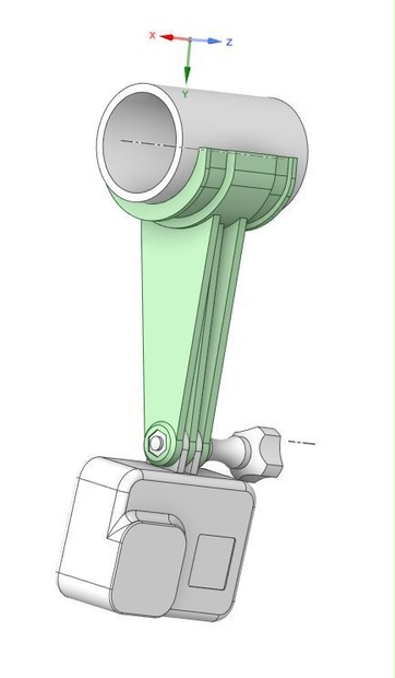 GOPRO用ロールバーマウント(オフセット100mm) STLデータ