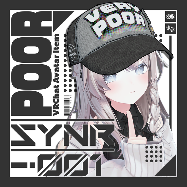 「SYNR-001：POOR」サイバーパンク・ストリートキャップ 【多アバター対応調整シェイプキー搭載】