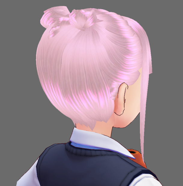 [VROID] Hair PRESET Double small buns and inner braid