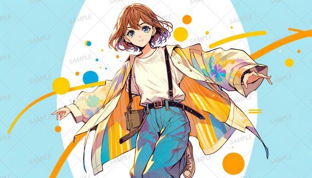 【私服】鮮やかな明るい女性