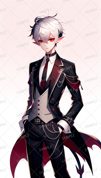 【ファンタジー】白銀髪のヴァンパイアの少年