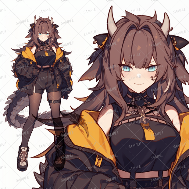 【獣人】ドラゴン少女_立ち絵