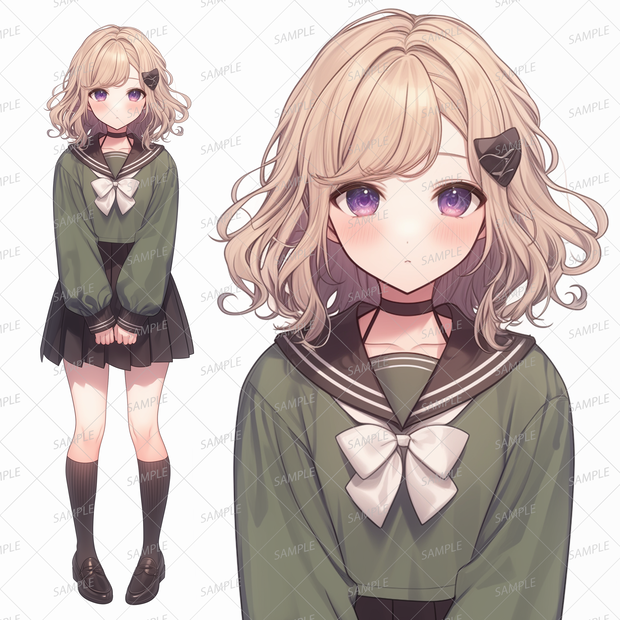 【学園】金髪の清楚な女子学生_立ち絵
