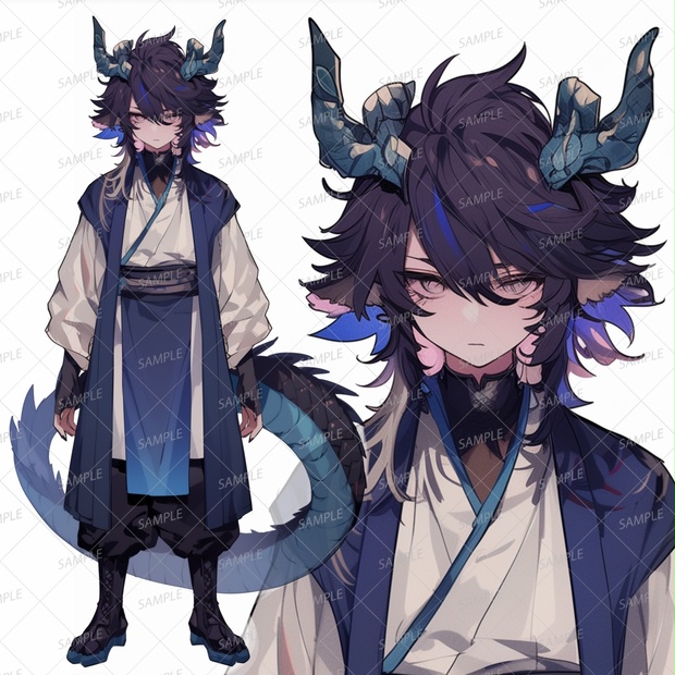 手描きイラスト＊オリジナル【青龍】 0_6479c768ce933bd7e393bb207710