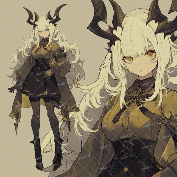 ファンタジー】貴族の上位悪魔風な白髪少女_立ち絵 - きゃら館