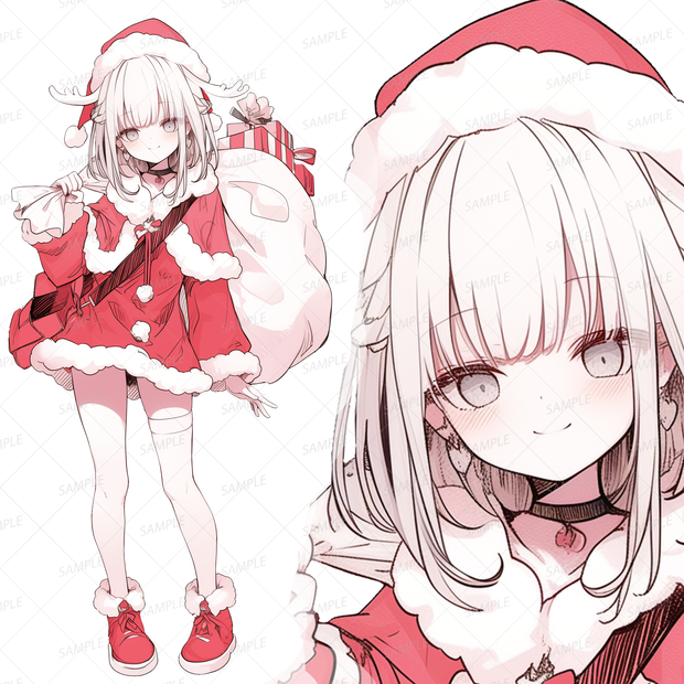 【クリスマス】白髪のサンタ少女_立ち絵