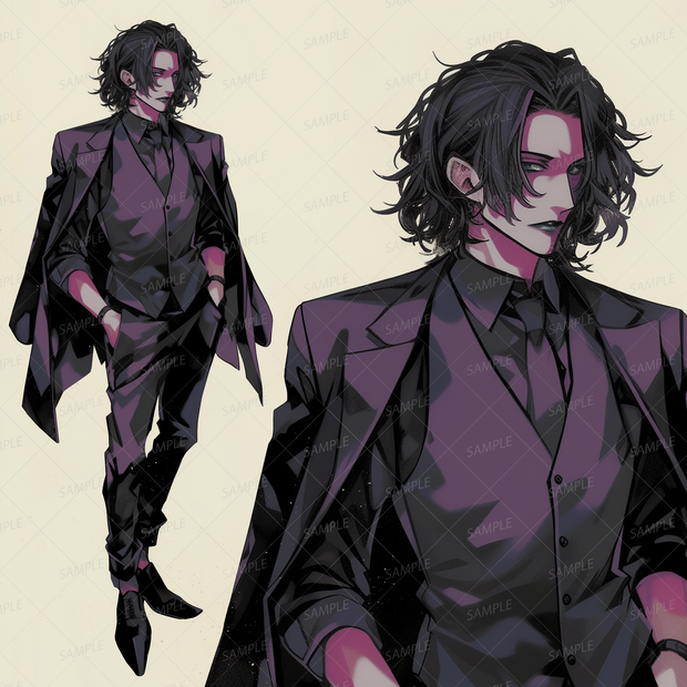 【仕事】ダークスーツを纏う陰影の青年_立ち絵