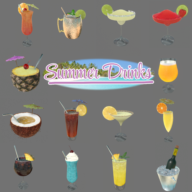 Summer Drinks Game Asset For VRChat Avatars & Worlds