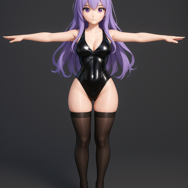 AYA – Curvy Anime Waifu 3D Model (FBX / Blender / Texture)