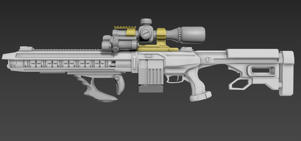 RailGun and Parts set with animation(Railgun body ,digital scope, thermal clipon, foregrip)(VRCHAT)cybergun