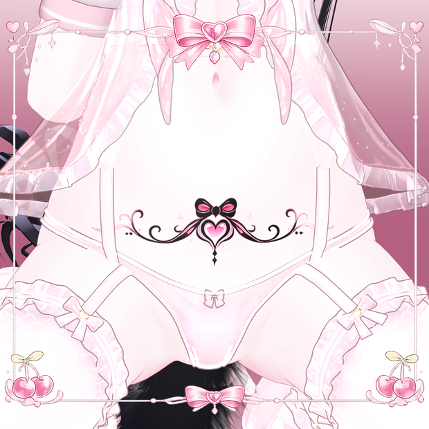 🎀 Ribbon Heart Succubus Tattoo 🩷