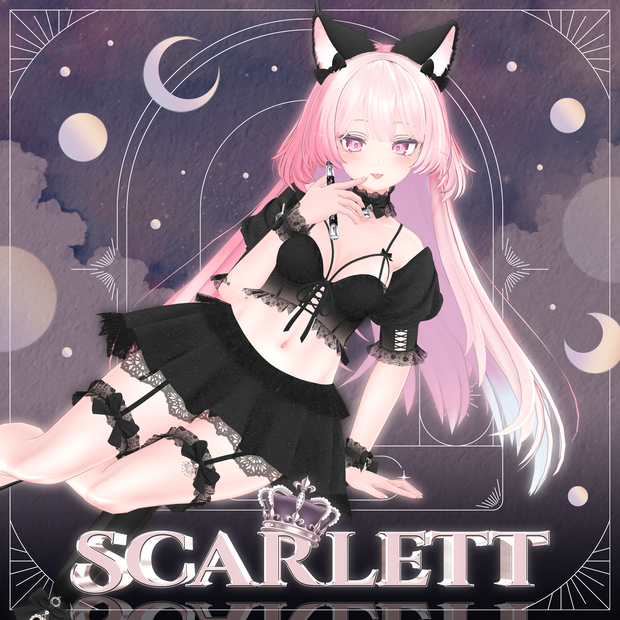 【5アバター対応】Scarlett : Cat under the moonlight