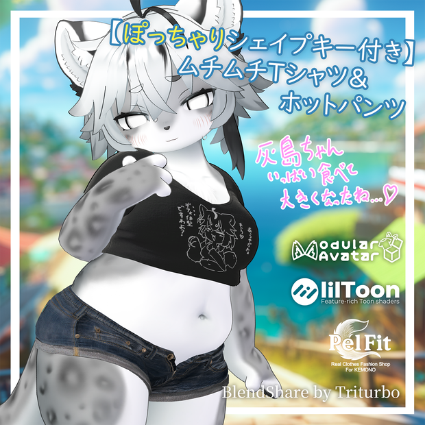 【ぽっちゃりシェイプキー付き】ムチT＆ホットパンツセット