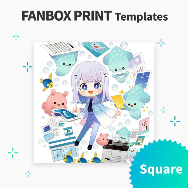 Square (Plain) Templates【FANBOX PRINT】