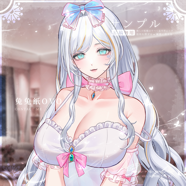 🐇【VTS】【VTuber向け】🌸かわいい系🎀スリップドレス🌙／ネグリジェ💕／万能／かわいい／バレンタイン／繊細／厚塗り風／（VTuber）